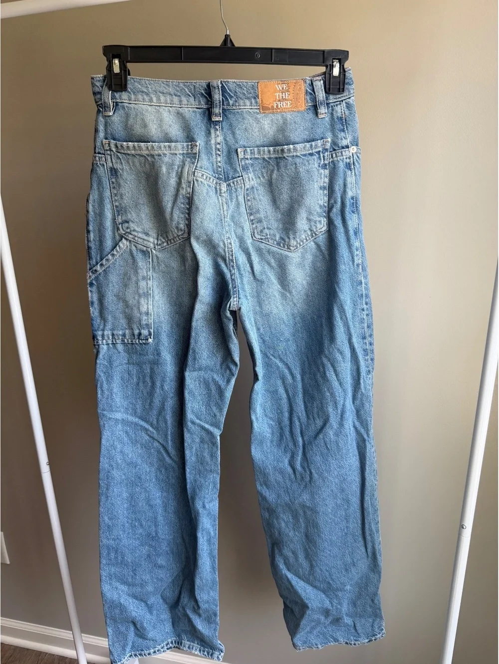 We The Free Tinsely Baggy High Rise Straight Leg Jeans